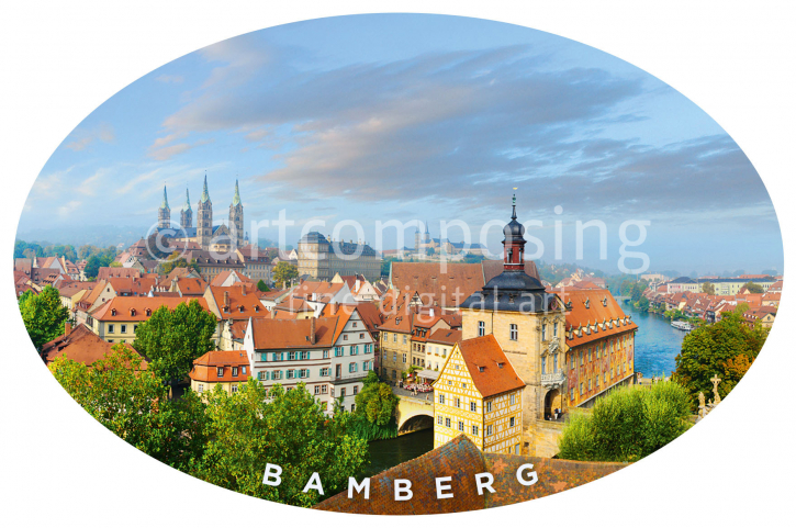 74-031 Aufkleber Bamberg "Stadtansicht"