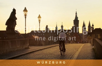 75-031 Würzburg - Alte Mainbrücke, Grafeneckart und Dom (Magnet)