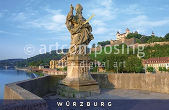 75-032 Würzburg - Kilian und Festung Marienberg (Magnet)