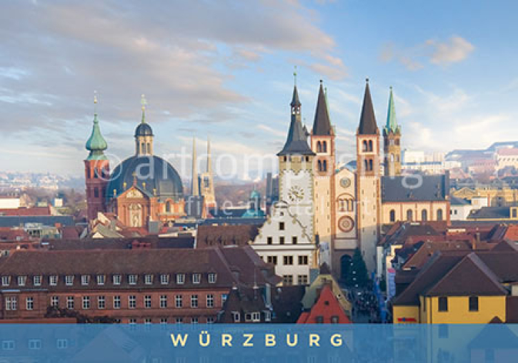 75-033 Würzburg - Türme und Kirchen der Stadt (Magnet)