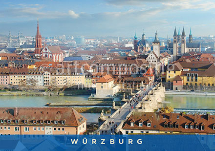 75-034 Würzburg - Stadtpanorama von der Festung Marienberg (Magnet)