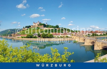 75-036 Würzburg - Festung Marienberg und Alte Mainbrücke (Magnet)