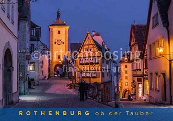 75-096 Rothenburg ob der Tauber - Plönlein zur blauen Stunde (Magnet)