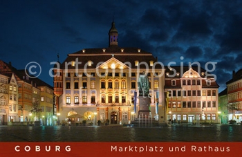 75-196 Coburg - Rathaus Nacht (Magnet)