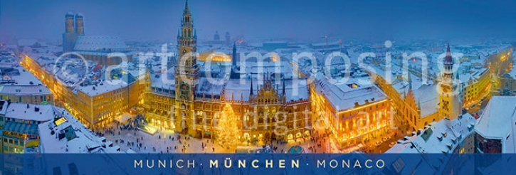 75-759 München - Marienplatz/Stadtpanorama Winterabend (Magnet)