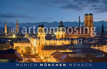 75-863 München - Abendstimmung über der Stadt (Magnet)