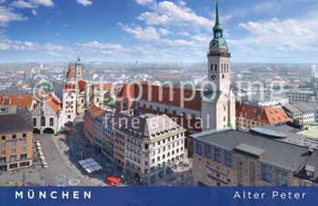 75-865 München - St. Peter mit Kirchturm & Altes Rathaus (Magnet)