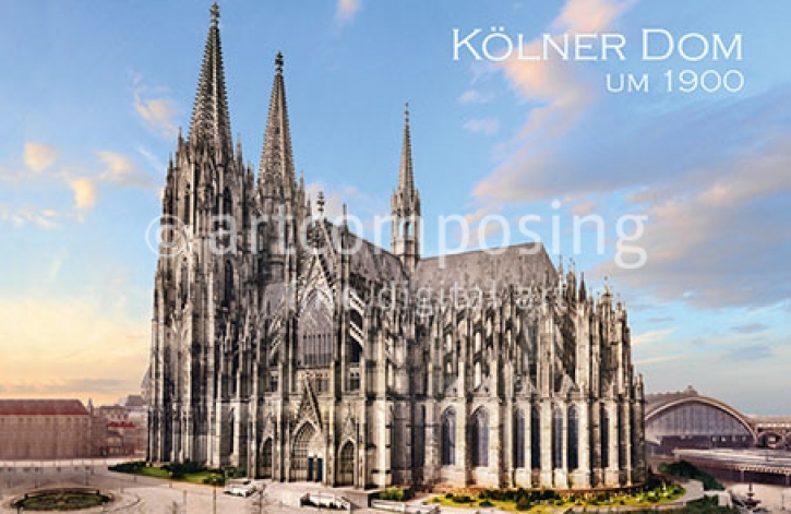 76-027 Köln - Dom um 1900 (Magnet)