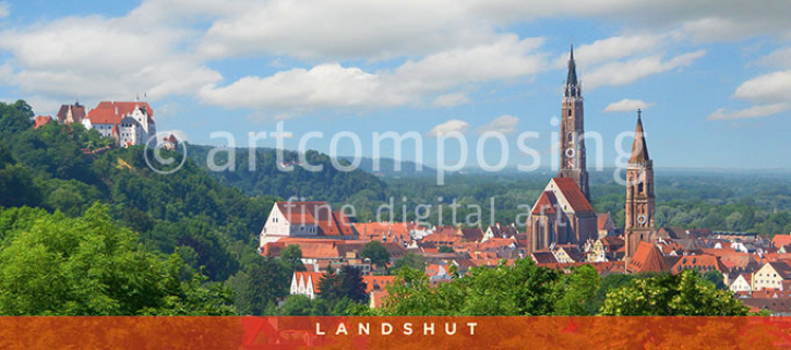 76-693 Landshut - Blick auf Stadt und Burg (Magnet)
