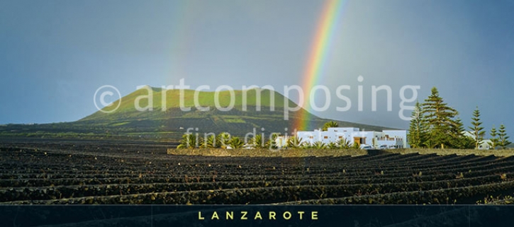 76-741 Lanzarote - Vulkan mit Regenbogen (Magnet)